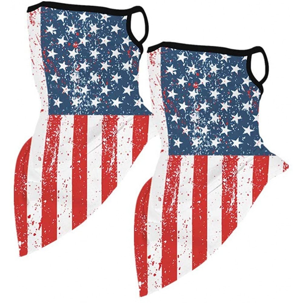 Balaclavas Men Women American Flag Face Scarf Bandana Ear Loops Face Balaclava Neck Gaiters for Dust Mask - CC198RO0GEW $14.13