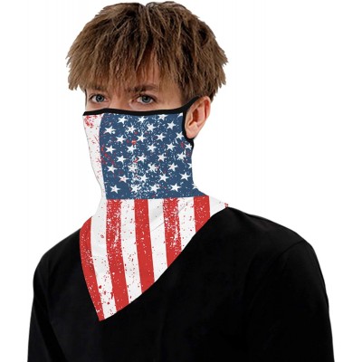 Balaclavas Men Women American Flag Face Scarf Bandana Ear Loops Face Balaclava Neck Gaiters for Dust Mask - CC198RO0GEW $14.13