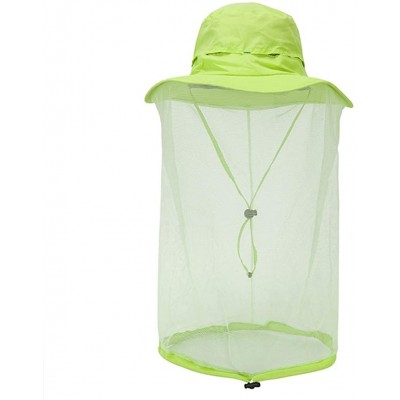 Sun Hats Head Net Hat Safari Hats Sun Protection Water Repellent Bucket Boonie Hats Hidden Outdoor - Green - CT18RICZUWS $15.48