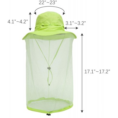 Sun Hats Head Net Hat Safari Hats Sun Protection Water Repellent Bucket Boonie Hats Hidden Outdoor - Green - CT18RICZUWS $15.48