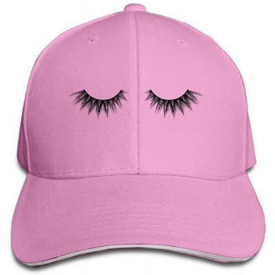 Baseball Caps Eyelash Casual Unisex Unstructured Cotton Cap Adjustable Baseball Hat Cap - Pink - CH186G6TTWO $10.83