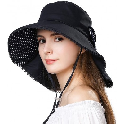 Sun Hats Womens Packable Ponytail SPF 50 Sun Hat Summer Gardening Hiking Fishing 55-61cm - Navy_69053 - CT18E4T8CYN $28.13