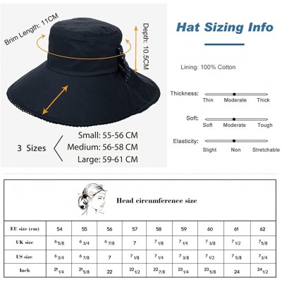 Sun Hats Womens Packable Ponytail SPF 50 Sun Hat Summer Gardening Hiking Fishing 55-61cm - Navy_69053 - CT18E4T8CYN $28.13