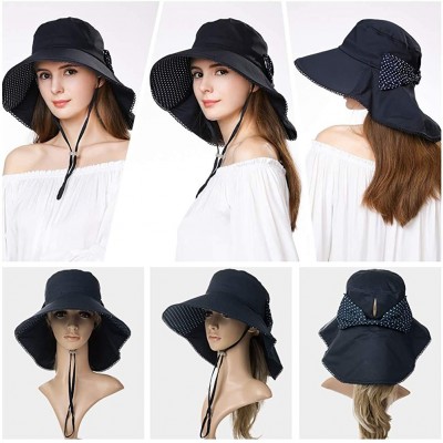 Sun Hats Womens Packable Ponytail SPF 50 Sun Hat Summer Gardening Hiking Fishing 55-61cm - Navy_69053 - CT18E4T8CYN $28.13