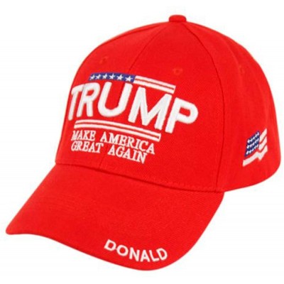 Baseball Caps Trump with American Flag Baesball Cap - Red - CC18IXT9QS6 $12.66