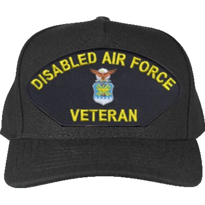 Baseball Caps Disabled Air Force Veteran Ball Cap Black - CB12EU5FFMF $24.14