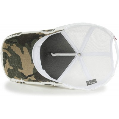 Baseball Caps Solid Color Vintage Distressed Mesh Blank Trucker Hat Baseball Cap - White&camo - C018YOWAH3U $17.86