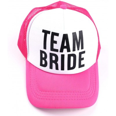 Baseball Caps 6 Pack Team Bride Mesh Hat Bachelorette Party Bridal Wedding Shower Truck Caps Adjustable - Rose Red - CA18EEK8...