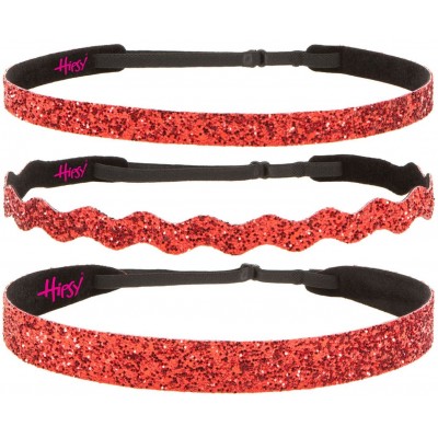 Headbands Women's Adjustable NO SLIP Bling Glitter Headband Mixed Pack (Red 3pk) - Red 3pk - C81864MSD2K $16.94