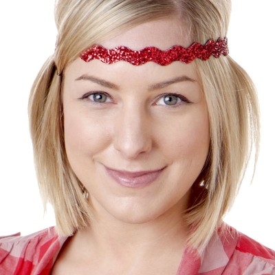 Headbands Women's Adjustable NO SLIP Bling Glitter Headband Mixed Pack (Red 3pk) - Red 3pk - C81864MSD2K $16.94