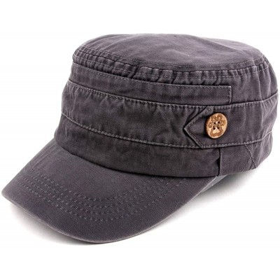 Baseball Caps Unisex 100% Cotton Washable Cadet Cap 176HC - Grey - CK11NZHC325 $11.09