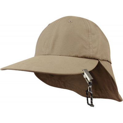 Sun Hats Microfiber Cap with Adjustable Flap - Khaki - CB11LV4H89R $11.09