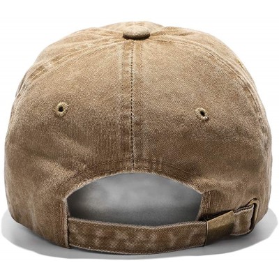 Baseball Caps Unisex Washed Dyed Cotton Adjustable Solid Baseball Cap - Dfh068-kakhi - CP184YMWE3Y $9.17