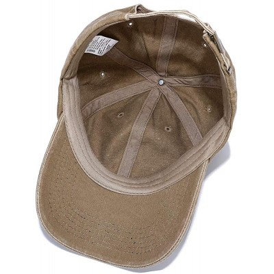 Baseball Caps Unisex Washed Dyed Cotton Adjustable Solid Baseball Cap - Dfh068-kakhi - CP184YMWE3Y $9.17