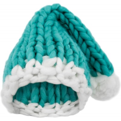 Skullies & Beanies Christmas Warm Chunky Slouchy Knit Beanie Santa Hat - Green Unisexual Adult - CT187MA648Y $15.64