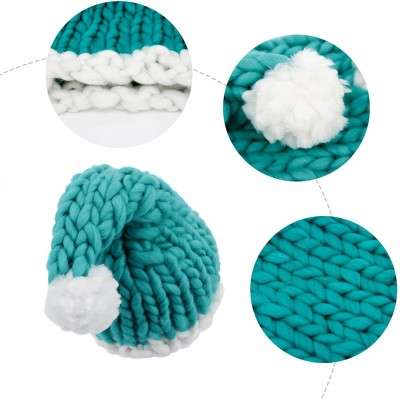 Skullies & Beanies Christmas Warm Chunky Slouchy Knit Beanie Santa Hat - Green Unisexual Adult - CT187MA648Y $15.64