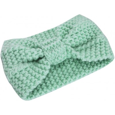Cold Weather Headbands Women Girls Knit Crochet Bow Headband Head Wrap Hat Ear Warmer - Green - C312NA7CSX1 $9.11
