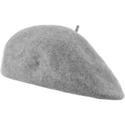 Berets Wool Beret Hat Warm Winter French Style KR9538 - Grey - CQ12O1DIAB1 $23.97