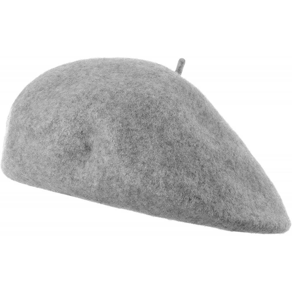 Berets Wool Beret Hat Warm Winter French Style KR9538 - Grey - CQ12O1DIAB1 $48.50