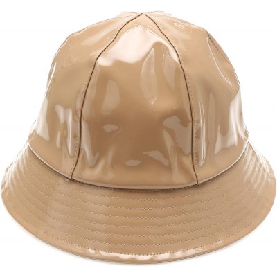Bucket Hats Women's Waterproof Packable Outdoor Travel Rain Bucket Hat with Size Adjustable String - Tan - CH18U0CI6C2 $14.53