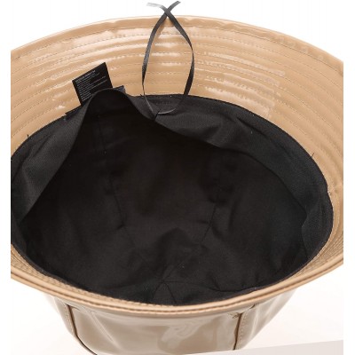 Bucket Hats Women's Waterproof Packable Outdoor Travel Rain Bucket Hat with Size Adjustable String - Tan - CH18U0CI6C2 $14.53