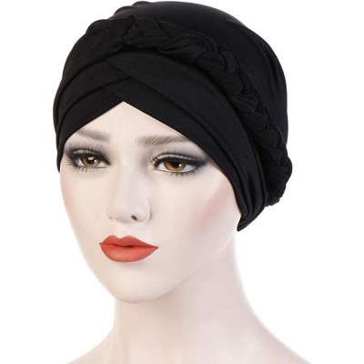 Skullies & Beanies Elastic Muslim Ruffle Cancer Viviplus - Black - CI18Y02A3QX $10.55