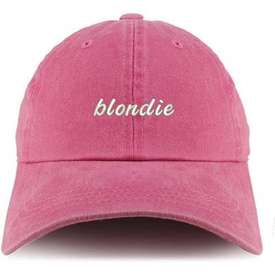 Baseball Caps Blondie Embroidered Pigment Dyed Unstructured Cap - Pink - CT18DGRMOLH $15.22