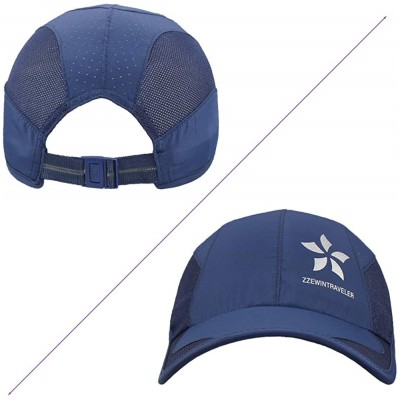 Baseball Caps Quick Dry Cap Running Hats Lightweight Breathable Soft Adjustable Outdoor Sports Hat for Men- Women - Navy - CX...