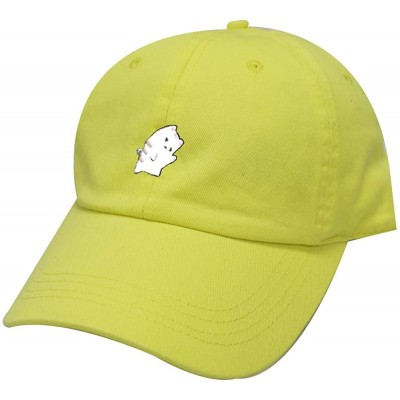 Baseball Caps Cute Cat Cotton Baseball Dad Cap - Lemon - CV183LU6XUE $12.22