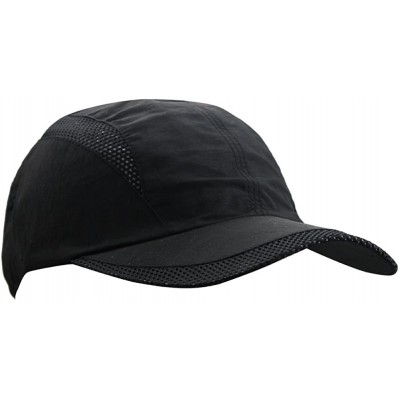 Baseball Caps Unisex Summer Quick-Dry Sports Travel Mesh Baseball Sun UV Runner Hat Cap Visor - Black - C6189TQLT5Z $12.59