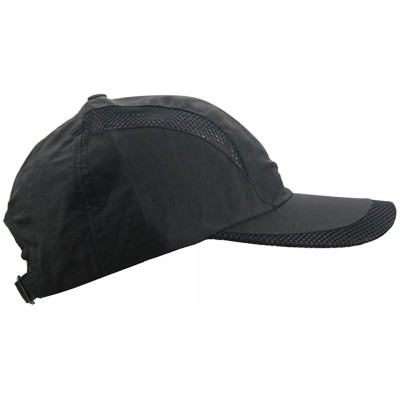 Baseball Caps Unisex Summer Quick-Dry Sports Travel Mesh Baseball Sun UV Runner Hat Cap Visor - Black - C6189TQLT5Z $12.59
