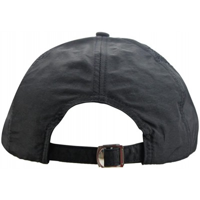 Baseball Caps Unisex Summer Quick-Dry Sports Travel Mesh Baseball Sun UV Runner Hat Cap Visor - Black - C6189TQLT5Z $12.59