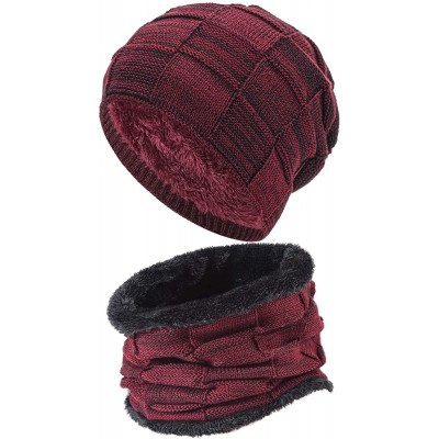 Skullies & Beanies Styles Oversized Winter Extremely Slouchy - Red Hat&scarf Set - C218ZZLURG3 $12.20