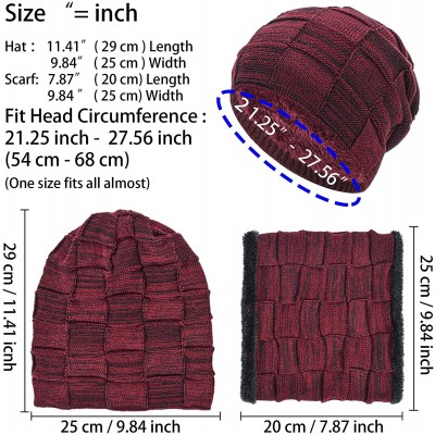 Skullies & Beanies Styles Oversized Winter Extremely Slouchy - Red Hat&scarf Set - C218ZZLURG3 $12.20