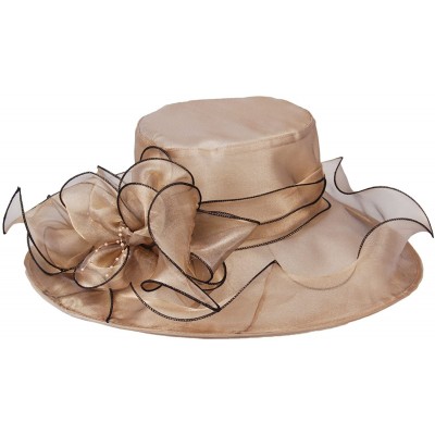 Sun Hats Women's Fascinators Kentucky Derby Church Dress Wedding Floral Party Hat - Gold - CH17YHA44DI $36.03