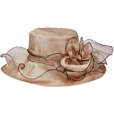 Sun Hats Women's Fascinators Kentucky Derby Church Dress Wedding Floral Party Hat - Gold - CH17YHA44DI $36.03