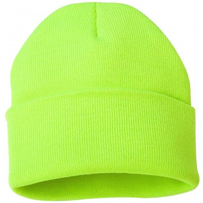 Skullies & Beanies SP12 - 12 Inch Solid Knit Beanie - Safety Yellow - CE1180CJSCD $15.62