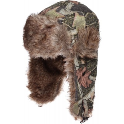 Skullies & Beanies Trooper Ear Flap Cap w/Faux Fur Lining Hat - Hunting Camp Camo - CM112PF75T9 $13.03