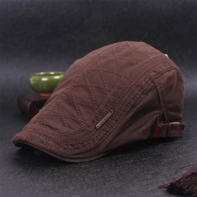 Newsboy Caps Men's Ivy Gatsby Newsboy Driving Hat Beret Cabbie Flat Hunting Cap - Brown - CV18MCU5AST $9.26