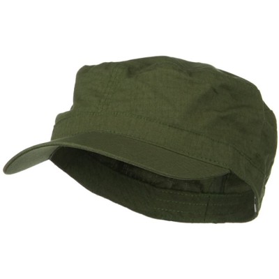 Newsboy Caps Big Size Fitted Cotton Ripstop Military Army Cap - Olive - CI1874WRXIK $16.34