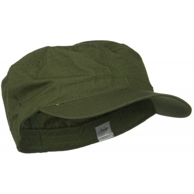 Newsboy Caps Big Size Fitted Cotton Ripstop Military Army Cap - Olive - CI1874WRXIK $16.34