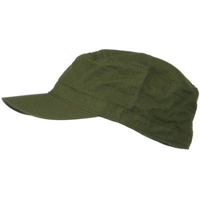 Newsboy Caps Big Size Fitted Cotton Ripstop Military Army Cap - Olive - CI1874WRXIK $16.34