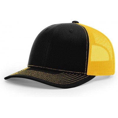 Baseball Caps Black/Gold 112 Mesh Back Trucker Cap Snapback Hat w/THP No Sweat Headliner - C7185KHHL77 $14.64