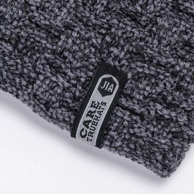 Skullies & Beanies Men's Warm Beanie Winter Thicken Hat and Scarf Two-Piece Knitted Windproof Cap Set - F-gray - CY193C07X4G ...