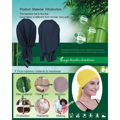 Skullies & Beanies Bamboo Chemo Headscarf for Women Hair Loss - Cancer Slip On Headwear Turbans Sealed Packaging - CC1939EI3S...