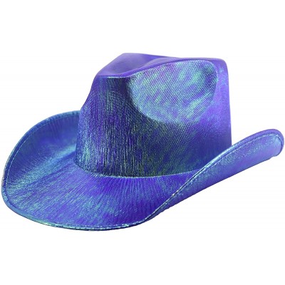 Cowboy Hats Metallic Cowboy Hat - Purple - CI18X7NKWMX $35.34