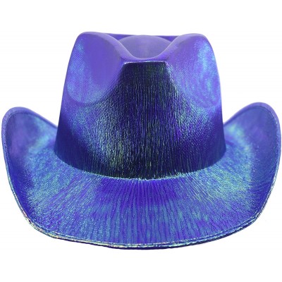 Cowboy Hats Metallic Cowboy Hat - Purple - CI18X7NKWMX $20.19