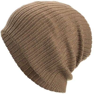 Skullies & Beanies Warm Oversized Chunky Soft Oversized Cable Knit Slouchy Beanie Winter Warm Knit Hat Skull Cap - Khaki 7 - ...