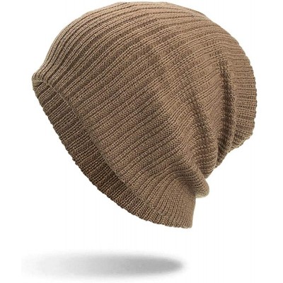 Skullies & Beanies Warm Oversized Chunky Soft Oversized Cable Knit Slouchy Beanie Winter Warm Knit Hat Skull Cap - Khaki 7 - ...