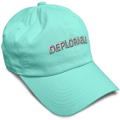 Baseball Caps Custom Soft Baseball Cap Destruction Word Deplorable A Embroidery Twill Cotton - Mint - CG195Q63X9Q $13.02